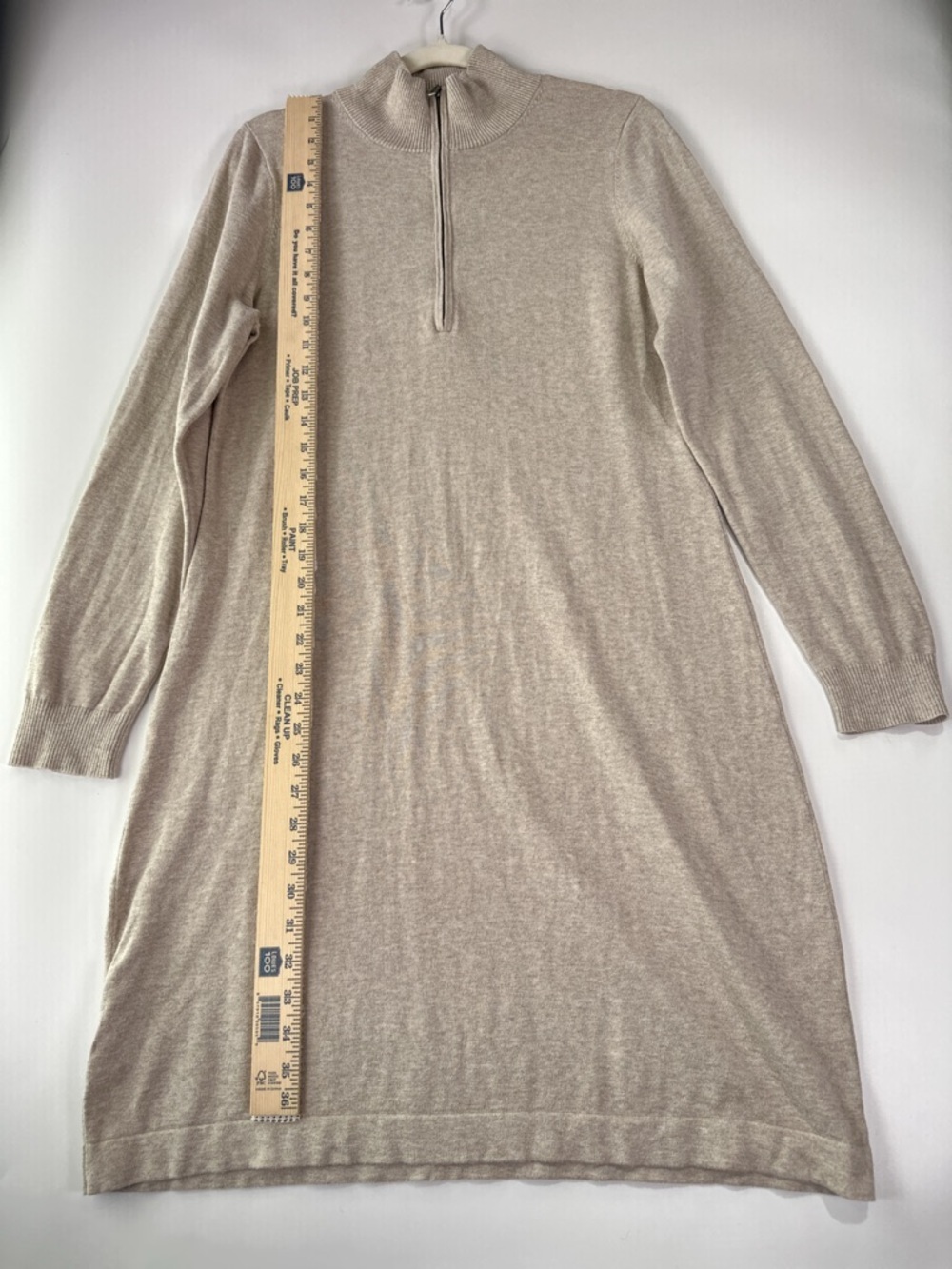 Tommy Bahama Pickford Half Zip Sweater Dress Cotton Blend Beige Large - Picture 9 of 9